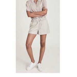 Reiss Lacey Linen Blend Pull On Shorts in Gray Size 4